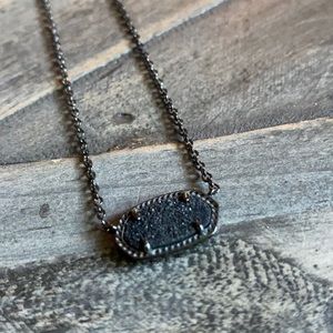 Kendra Scott Black Drusy Elisa Necklace